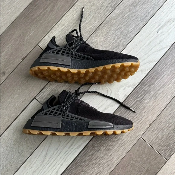 Adidas x Pharrell Williams NMD Human Race Triple Black Men's Sneakers - Picture 2 of 7